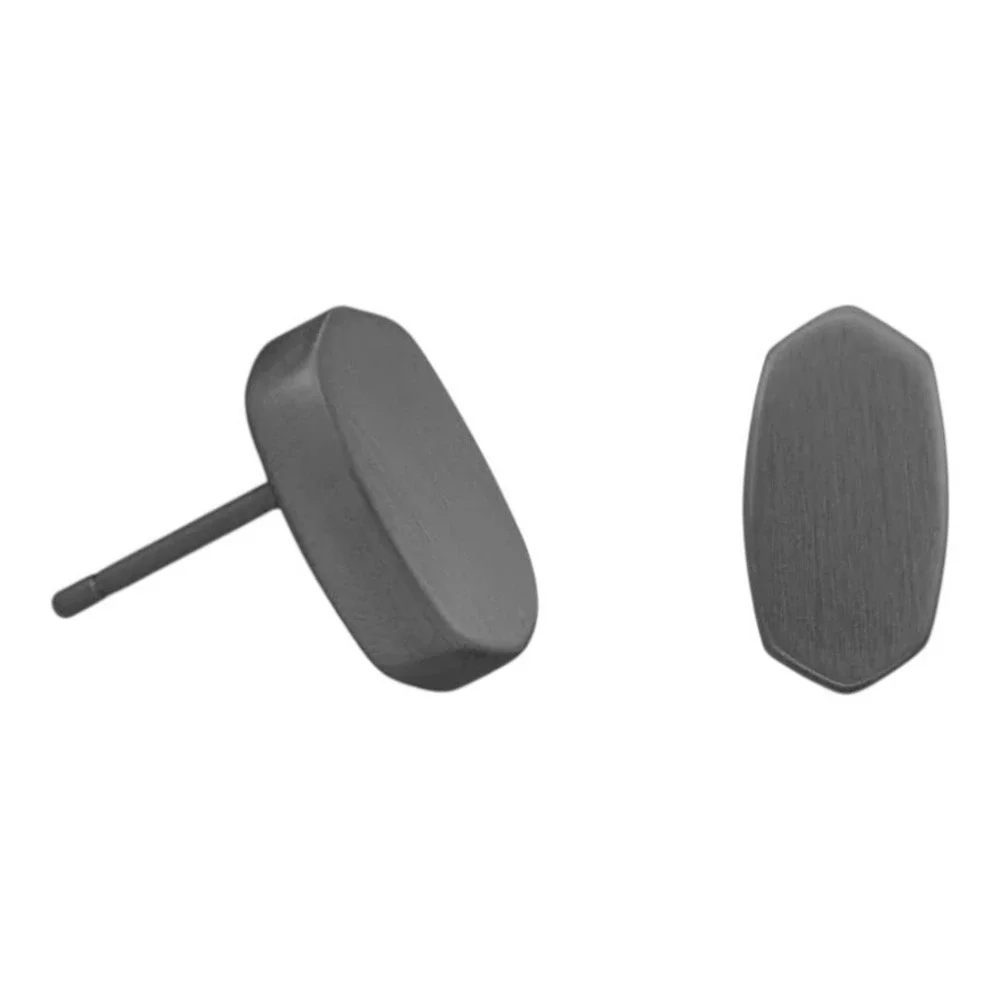 Kendra Scott Barrett Small Stud Earrings for Women, Gunmetal-Plated-NEW! No‎ Box